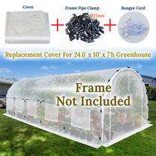 Load image into Gallery viewer, 24.6'x10'x7' Half-Transparent Greenhouse Cover Replacement ONLY Larger Walk in Outdoor Plant Garden,5 PCS,  Frame NOT included

