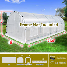 Load image into Gallery viewer, 24.6'x10'x7' Half-Transparent Greenhouse Cover Replacement ONLY Larger Walk in Outdoor Plant Garden,5 PCS,  Frame NOT included

