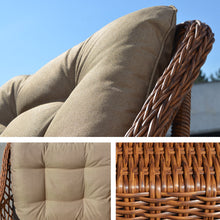 Load image into Gallery viewer, 5pc Wicker Rattan Patio Sofa Set - 2 Swivel Chairs, Sofa, 2 Tables - w/ Cushions

