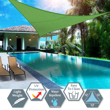 Load image into Gallery viewer, 12&#39; Sun Shade Sail UV Top Cover Canopy Triangle for Outdoor Patio Lawn Pool Deck
