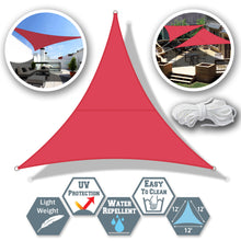 Load image into Gallery viewer, 12&#39; Sun Shade Sail UV Top Cover Canopy Triangle for Outdoor Patio Lawn Pool Deck
