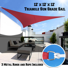 Load image into Gallery viewer, 12&#39; Sun Shade Sail UV Top Cover Canopy Triangle for Outdoor Patio Lawn Pool Deck

