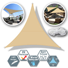 Load image into Gallery viewer, 12&#39; Sun Shade Sail UV Top Cover Canopy Triangle for Outdoor Patio Lawn Pool Deck
