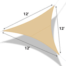 Load image into Gallery viewer, 12&#39; Sun Shade Sail UV Top Cover Canopy Triangle for Outdoor Patio Lawn Pool Deck
