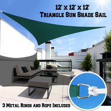 Load image into Gallery viewer, 12&#39; Sun Shade Sail UV Top Cover Canopy Triangle for Outdoor Patio Lawn Pool Deck
