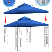 Load image into Gallery viewer, 10x10ft Double Tiered Replacement Canopy ONLY Patio Pavilion Gazebo Sunshade Polyester Cover
