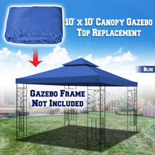 Load image into Gallery viewer, 10x10ft Double Tiered Replacement Canopy ONLY Patio Pavilion Gazebo Sunshade Polyester Cover
