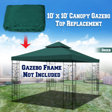 Load image into Gallery viewer, 10x10ft Double Tiered Replacement Canopy ONLY Patio Pavilion Gazebo Sunshade Polyester Cover
