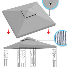 Load image into Gallery viewer, 10x10ft Double Tiered Replacement Canopy ONLY Patio Pavilion Gazebo Sunshade Polyester Cover
