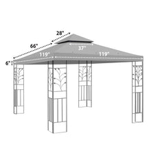 Load image into Gallery viewer, 10x10ft Double Tiered Replacement Canopy ONLY Patio Pavilion Gazebo Sunshade Polyester Cover
