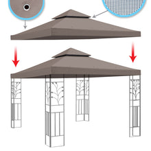 Load image into Gallery viewer, 10x10ft Double Tiered Replacement Canopy ONLY Patio Pavilion Gazebo Sunshade Polyester Cover
