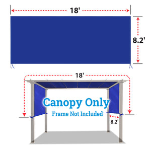 SUNNYOUTDOOR 18' L x 8.2' W Pergola Replacement Canopy Universal Pergola Canopy Replacement Top Cover for Pergola Structure, Frame NOT included