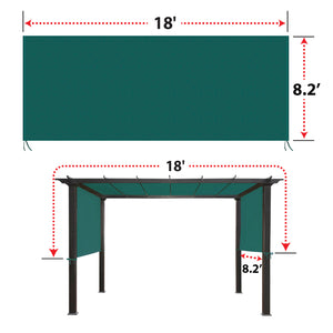 SUNNYOUTDOOR 18' L x 8.2' W Pergola Replacement Canopy Universal Pergola Canopy Replacement Top Cover for Pergola Structure, Frame NOT included
