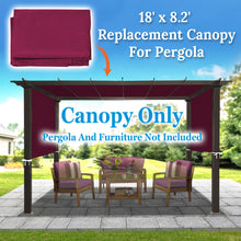 Load image into Gallery viewer, SUNNYOUTDOOR 18&#39; L x 8.2&#39; W Pergola Replacement Canopy Universal Pergola Canopy Replacement Top Cover for Pergola Structure, Frame NOT included
