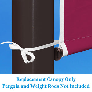 SUNNYOUTDOOR 18' L x 8.2' W Pergola Replacement Canopy Universal Pergola Canopy Replacement Top Cover for Pergola Structure, Frame NOT included