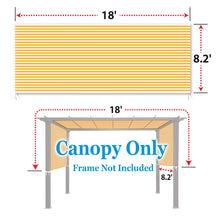 Load image into Gallery viewer, SUNNYOUTDOOR 18&#39; L x 8.2&#39; W Pergola Replacement Canopy Universal Pergola Canopy Replacement Top Cover for Pergola Structure, Frame NOT included
