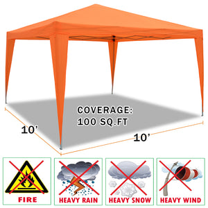 SUNNYOUTDOOR EZ POP UP Wedding Party Tent 10'x10' Folding Gazebo Beach Canopy W/Carry Bag 210D Oxford Fabric