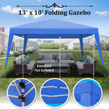 Load image into Gallery viewer, SUNNYOUTDOOR 10&#39;x13&#39; EZ POP UP Wedding Party Tent Folding Gazebo Beach Canopy Shelter W/Carry Bag (Navy blue)
