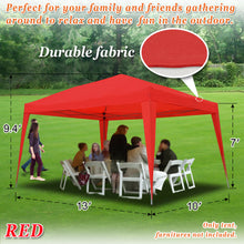 Load image into Gallery viewer, SUNNYOUTDOOR 10&#39;x13&#39; EZ POP UP Wedding Party Tent Folding Gazebo Beach Canopy Shelter W/Carry Bag (Red)
