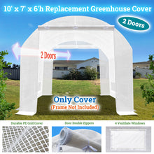 Load image into Gallery viewer, SUNNYOUTDOOR 2-Doors Replacement Greenhouse Cover for Larger Walk in Outdoor Yard Plant Gardening Hot House, Cover ONLY (White, 12&#39;x7&#39;x7&#39;)
