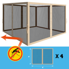 Load image into Gallery viewer, 8'Wx6'H Canopy Replacement Sidewalls Mosquito Netting Screen Walls for  8x8 FT Gazebo
