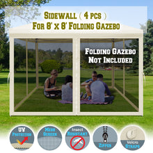 Load image into Gallery viewer, 8'Wx6'H Canopy Replacement Sidewalls Mosquito Netting Screen Walls for  8x8 FT Gazebo
