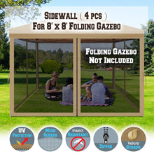 Load image into Gallery viewer, 8'Wx6'H Canopy Replacement Sidewalls Mosquito Netting Screen Walls for  8x8 FT Gazebo
