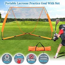 Load image into Gallery viewer, SUNNYOUTDOOR Lacrosse Practice Portable Goal 6&#39; x 6&#39; Quick Easy Setup Bow Style Frame w Carry
