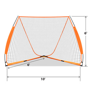 SUNNYOUTDOOR Lacrosse Practice Portable Goal 6' x 6' Quick Easy Setup Bow Style Frame w Carry