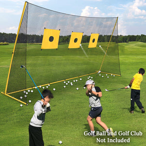 SUNNYOUTDOOR 11.8x6.3' Portable Golf Hitting Net Practice Driving Indoor Outdoor Aid carrybag