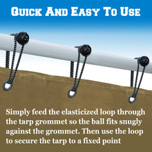 Load image into Gallery viewer, Ball Bungees Cords Tarp Tent Tie Down Ball Bungees Canopy Gazebo Straps, White
