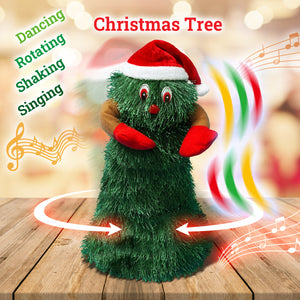 Dancing Christmas Tree Toys Electric Plush Doll Rotating Music Toys Green Xmas Tree Decorations