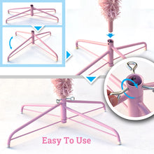 Load image into Gallery viewer, Pink Artificial Christmas Tree Unlit Hinged Spruce Full Tree Indoor Holiday Festival Party Decoration, with Metal Stand
