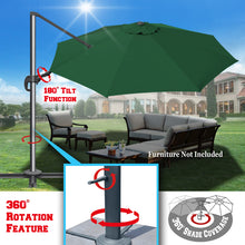 Load image into Gallery viewer, 11.5' Cantilever Offset Umbrella Heavy Duty Tilt 360 Rotation Round Patio Umbrella

