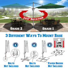 Load image into Gallery viewer, 11.5' Cantilever Offset Umbrella Heavy Duty Tilt 360 Rotation Round Patio Umbrella
