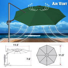 Load image into Gallery viewer, 11.5' Cantilever Offset Umbrella Heavy Duty Tilt 360 Rotation Round Patio Umbrella
