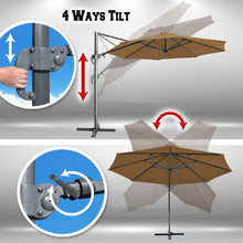 Load image into Gallery viewer, 11.5' Cantilever Offset Umbrella Heavy Duty Tilt 360 Rotation Round Patio Umbrella
