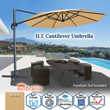 Load image into Gallery viewer, 11.5' Cantilever Offset Umbrella Heavy Duty Tilt 360 Rotation Round Patio Umbrella
