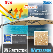 Load image into Gallery viewer, 11.5' Cantilever Offset Umbrella Heavy Duty Tilt 360 Rotation Round Patio Umbrella
