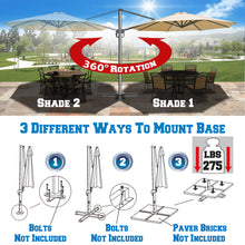 Load image into Gallery viewer, 11.5' Cantilever Offset Umbrella Heavy Duty Tilt 360 Rotation Round Patio Umbrella

