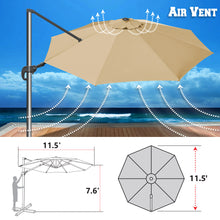 Load image into Gallery viewer, 11.5' Cantilever Offset Umbrella Heavy Duty Tilt 360 Rotation Round Patio Umbrella
