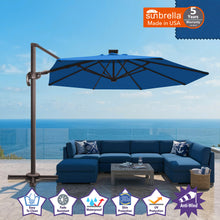 Load image into Gallery viewer, 11' Solar LED Roma Umbrella Deluxe Cantilever Umbrella Sunbrella Cover Umbrella Patio Umbrella Garden Outdoor
