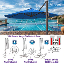 Load image into Gallery viewer, 11' Solar LED Roma Umbrella Deluxe Cantilever Umbrella Sunbrella Cover Umbrella Patio Umbrella Garden Outdoor
