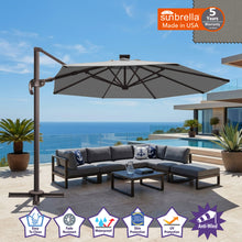 Load image into Gallery viewer, 11' Solar LED Roma Umbrella Deluxe Cantilever Umbrella Sunbrella Cover Umbrella Patio Umbrella Garden Outdoor
