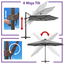 Load image into Gallery viewer, 11' Solar LED Roma Umbrella Deluxe Cantilever Umbrella Sunbrella Cover Umbrella Patio Umbrella Garden Outdoor

