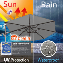 Load image into Gallery viewer, 11' Solar LED Roma Umbrella Deluxe Cantilever Umbrella Sunbrella Cover Umbrella Patio Umbrella Garden Outdoor
