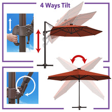 Load image into Gallery viewer, 11' Solar LED Roma Umbrella Deluxe Cantilever Umbrella Sunbrella Cover Umbrella Patio Umbrella Garden Outdoor
