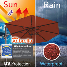 Load image into Gallery viewer, 11' Solar LED Roma Umbrella Deluxe Cantilever Umbrella Sunbrella Cover Umbrella Patio Umbrella Garden Outdoor

