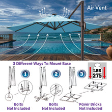 Load image into Gallery viewer, 11' Solar LED Roma Umbrella Deluxe Cantilever Umbrella Sunbrella Cover Umbrella Patio Umbrella Garden Outdoor
