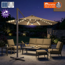 Load image into Gallery viewer, 11' Solar LED Roma Umbrella Deluxe Cantilever Umbrella Sunbrella Cover Umbrella Patio Umbrella Garden Outdoor
